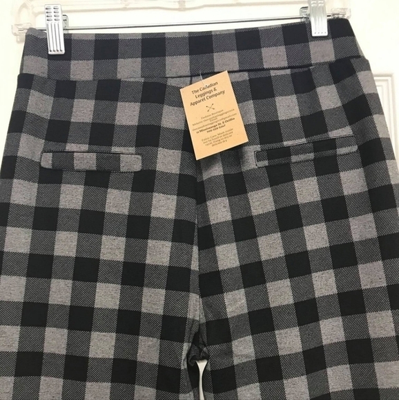 TRÏBE Black and Gray Gingham Check Print Pull On Pant Size XL NWT - Picture 2 of 3